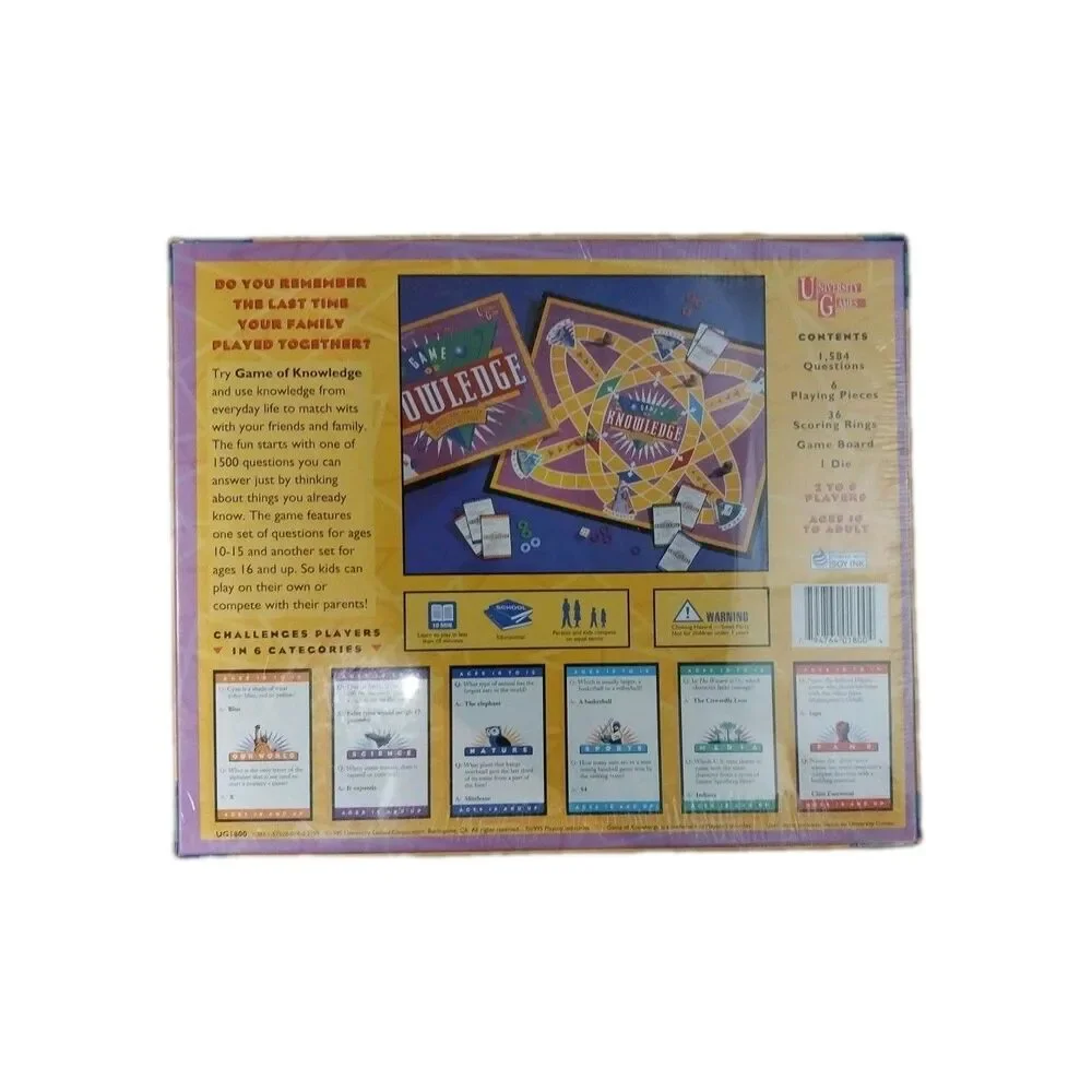 Game of Knowledge Board Game 1995 Playtoy Industries University Games New